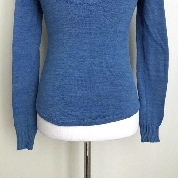 Cooperative Urban Outfitters Blue Palm Tree Sweater Open Strap Back Size XS - Picture 7 of 10